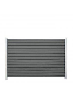 WPC Rhombuszaun-Feld 180x120 cm in Anthrazit &ndash; modernes Steckzaunsystem als niedriger Sichtschutz f&uuml;r Garten oder Terrasse