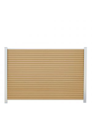 WPC Rhombuszaun 180x120 cm in L&auml;rche &ndash; mit Pfosten in Silber, moderne Rhombusoptik als stilvoller Sichtschutz