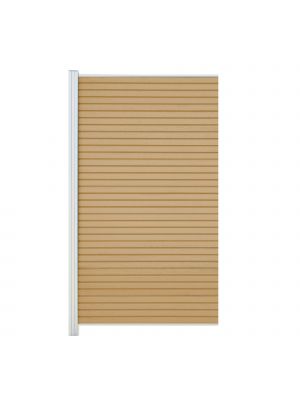 WPC Rhombuszaun Halbfeld 180x90 cm in L&auml;rche &ndash; mit Aluminium-Pfosten in Silber, ideal f&uuml;r Gartenabschl&uuml;sse und flexible Zaunl&ouml;sungen