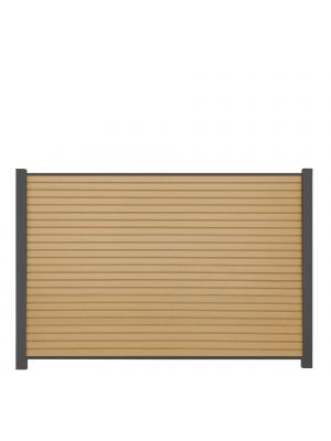 WPC Rhombuszaun 180x120 cm in L&auml;rche &ndash; mit Pfosten in Anthrazit, moderne Rhombusoptik als stilvoller Sichtschutz