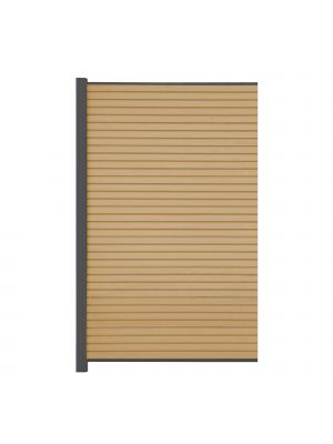 WPC Rhombuszaun Halbfeld 180x90 cm in L&auml;rche &ndash; mit Pfosten in Anthrazit, moderne Optik und ideal f&uuml;r flexible Zaunabschl&uuml;sse