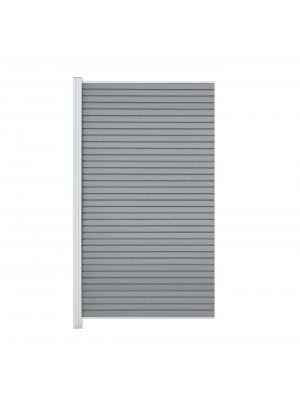 WPC Rhombuszaun Halbfeld 180x90 cm in Steingrau &ndash; mit Aluminium-Pfosten in Silber, ideal f&uuml;r Gartenabschl&uuml;sse und flexible Zaunl&ouml;sungen