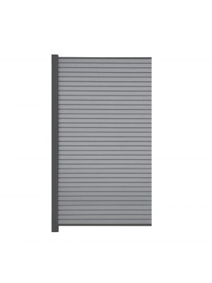 WPC Rhombuszaun Halbfeld 180x90 cm in Steingrau &ndash; mit Pfosten in Anthrazit, moderne Optik und ideal f&uuml;r flexible Zaunabschl&uuml;sse
