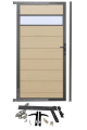 WPC Systemzaun Gartentür – Sandbeige - Dekor