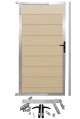 WPC Systemzaun Gartentür – Sandbeige Alurahmen
