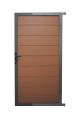WPC Gartentür SYSTEM - gebürstet - Redwood braun / Anthrazit