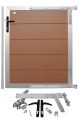 WPC Gartentür klein SYSTEM -  gebürstet - Redwood braun / Alu