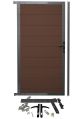 WPC Gartentür SYSTEM - gebürstet - Chocolate braun / Anthrazit