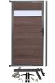 WPC Systemzaun Gartentür Glas - Choco-Mix