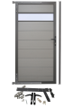WPC Gartentür SYSTEM Dekor -  Steingrau / AZ