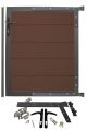 WPC Gartentür klein SYSTEM -  gebürstet - Chocolate braun / AZ
