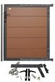 WPC Gartentür klein SYSTEM -  gebürstet - Redwood braun / AZ