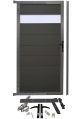 WPC Systemzaun Gartentür Glas - Anthrazit