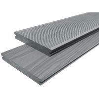 WPC massiv Terrassendielen Komplettangebot - steingrau