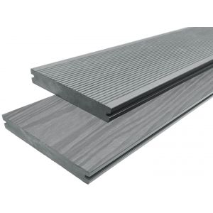 WPC massiv Terrassendielen Komplettangebot - steingrau