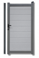 WPC Gartentür SYSTEM Massiv -  Steingrau / AZ