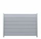WPC Zaun Sichtschutz Steckzaun SYSTEM 180x120 cm - Steingrau / Alu