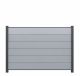 WPC Zaun Sichtschutz Steckzaun SYSTEM 180x120 cm - Steingrau / AZ