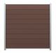 WPC Zaun Sichtschutz Steckzaun SYSTEM 180x180 cm - gebürstet - Chocolate / Alu