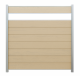 WPC Zaun Sichtschutz Steckzaun SYSTEM Dekor 180x180 cm - Sandbeige-Mix / Alu