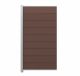 WPC Zaun Sichtschutz Steckzaun SYSTEM 90x180 cm - gebürstet - Chocolate / Alu