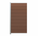 WPC Zaun Sichtschutz Steckzaun SYSTEM 90x180 cm - gebürstet - Redwood braun / Alu