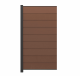 WPC Zaun Sichtschutz Steckzaun SYSTEM 90x180 cm - gebürstet - Redwood braun / AZ
