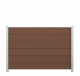 WPC Zaun Sichtschutz Steckzaun SYSTEM 180x120 cm - gebürstet - Redwood braun / Alu