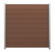 WPC Zaun Sichtschutz Steckzaun SYSTEM 180x180 cm - gebürstet - Redwood braun / Alu