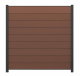 WPC Zaun Sichtschutz Steckzaun SYSTEM 180x180 cm - gebürstet - Redwood braun / AZ