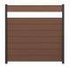 WPC Zaun Sichtschutz Steckzaun SYSTEM Dekor 180x180 cm - gebürstet - Redwood braun / AZ
