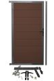 WPC Gartentür SYSTEM - gebürstet - Chocolate braun / Anthrazit