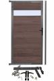 WPC Systemzaun Gartentür Glas - Choco-Mix