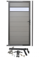 WPC Gartentür SYSTEM Dekor -  Steingrau / AZ