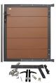 WPC Gartentür klein SYSTEM -  gebürstet - Redwood braun / AZ